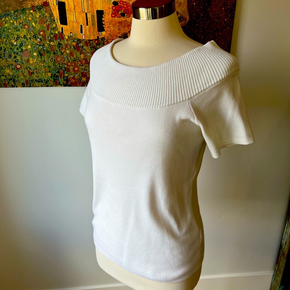 Cream Color Short Sleeve Sweater